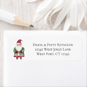 Red Green Christmas Santa Claus Label