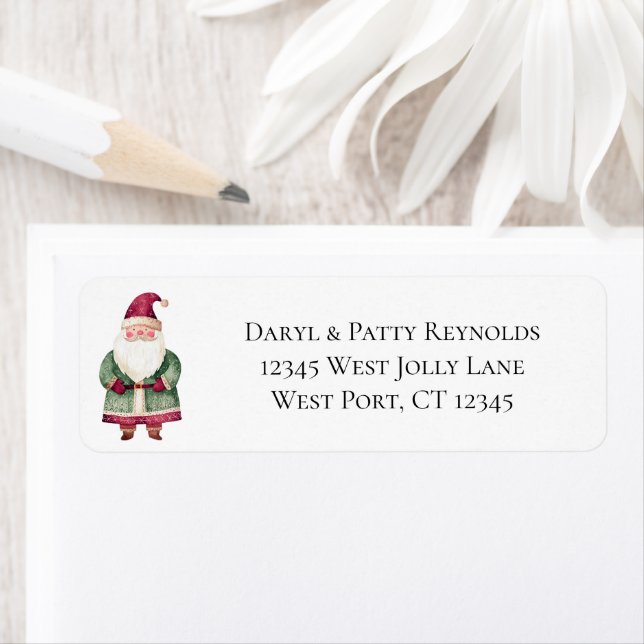 Red Green Christmas Santa Claus Label (Insitu)