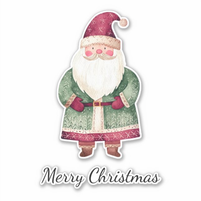Red Green Christmas Santa Claus Sticker (Front)
