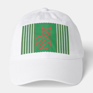 Red Green Christmas Stocking on Green Hat