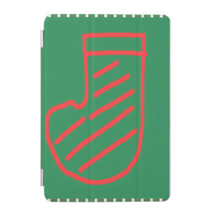 Red Green Christmas Stocking on Green iPad Mini Cover