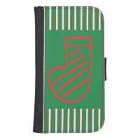 Red Green Christmas Stocking on Green