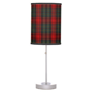 Red & Green Christmas Tartan Pattern Table Lamp