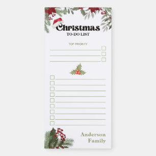 Red & Green Christmas To Do List Magnetic Notepad