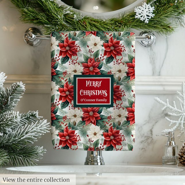 Red Green Christmas Towels Chic Wreath Style (Red Green Christmas Towels Chic Wreath Style)