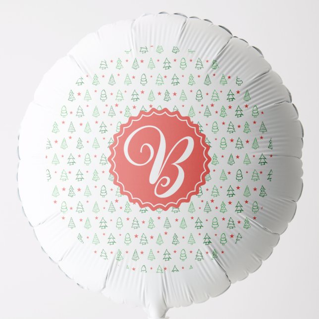Red & Green Christmas tree  Balloon (Front)