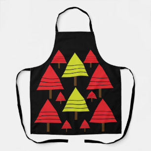 Red Green Christmas Tree Beautiful Kitchen Baking Apron