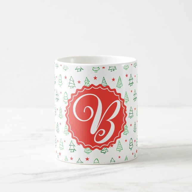 Red & Green Christmas tree  Coffee Mug (Center)
