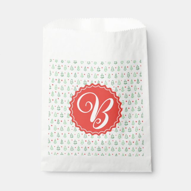 Red & Green Christmas tree  Favor Bag (Front)
