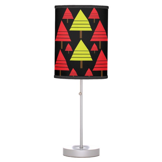 Red Green Christmas Tree Geometric Cute Table Lamp (Front)