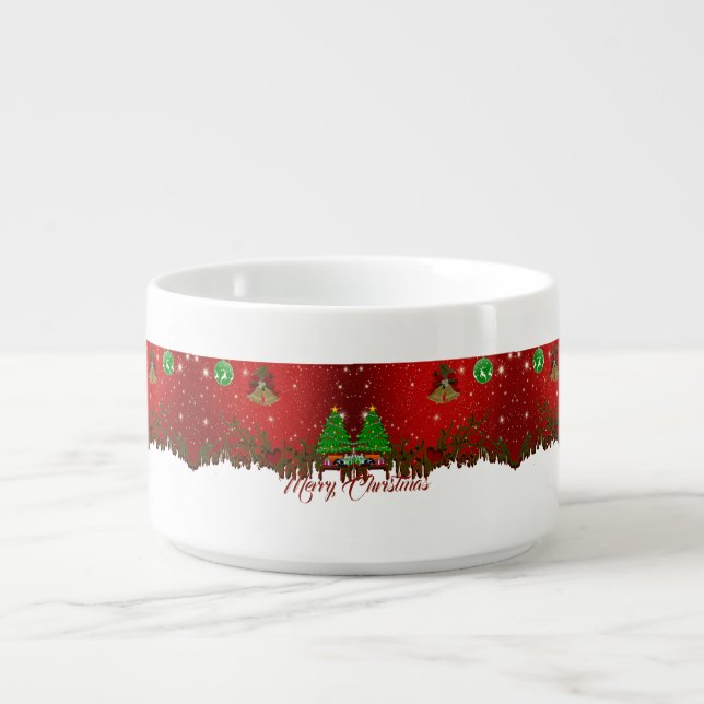 Red Green Christmas Tree Holiday Chili Bowl (Center)