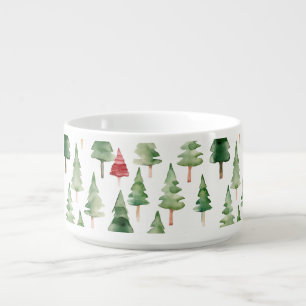 Red Green Christmas Trees Bowl