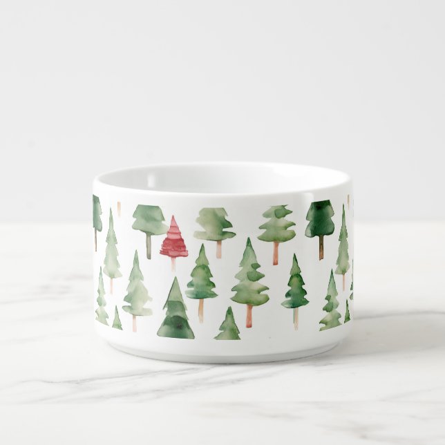 Red Green Christmas Trees Bowl (Center)