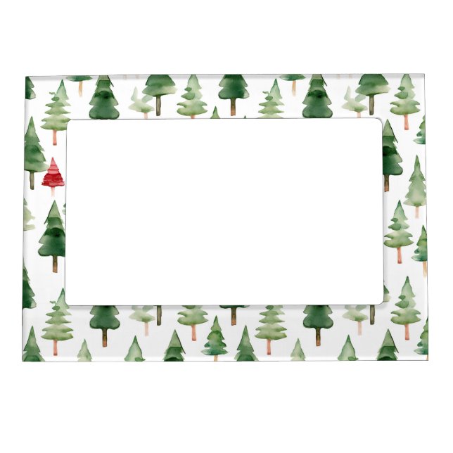 Red Green Christmas Trees Magnetic Frame (Front)