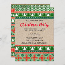 Red Green Christmas Ugly Sweater Corporate Party  Invitation