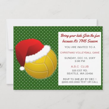 Red & Green Christmas Volleyball Tournament Invitation