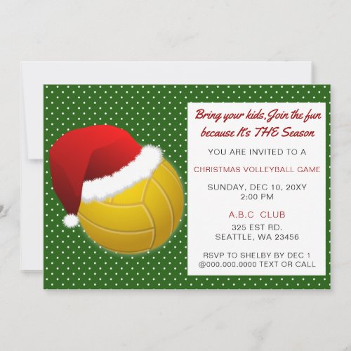 Red  Green Christmas Volleyball Tournament Invitation