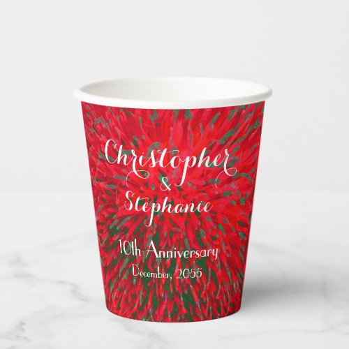 Red Green Christmas Wedding Anniversary Party Paper Cups