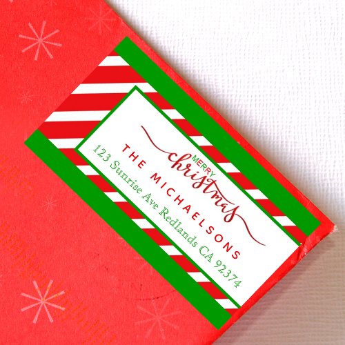 Red Green ChristmasReturn Address Label