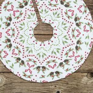 Red Green Classic Christmas Pattern Brushed Polyester Tree Skirt