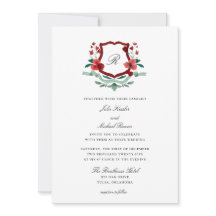 Red & Green Classic Christmas Wedding Invitation