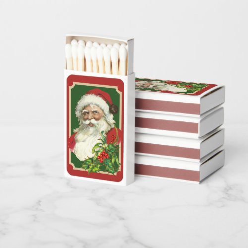 Red & Green Classic Holiday Santa Matchboxes