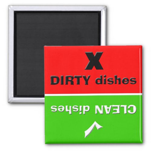 RedGreen _ CleanDirty Dishes Magnet