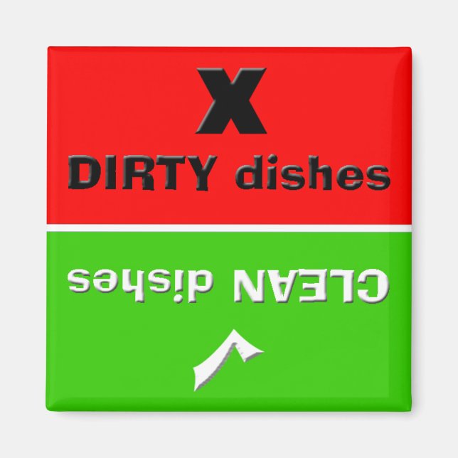 Red/Green - Clean/Dirty Dishes Magnet (Front)