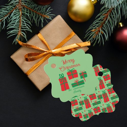 Red  Green Color Changeable Gifts Merry Christmas Favor Tags