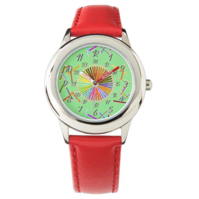 Red Green Color Wheel Watch (Front)