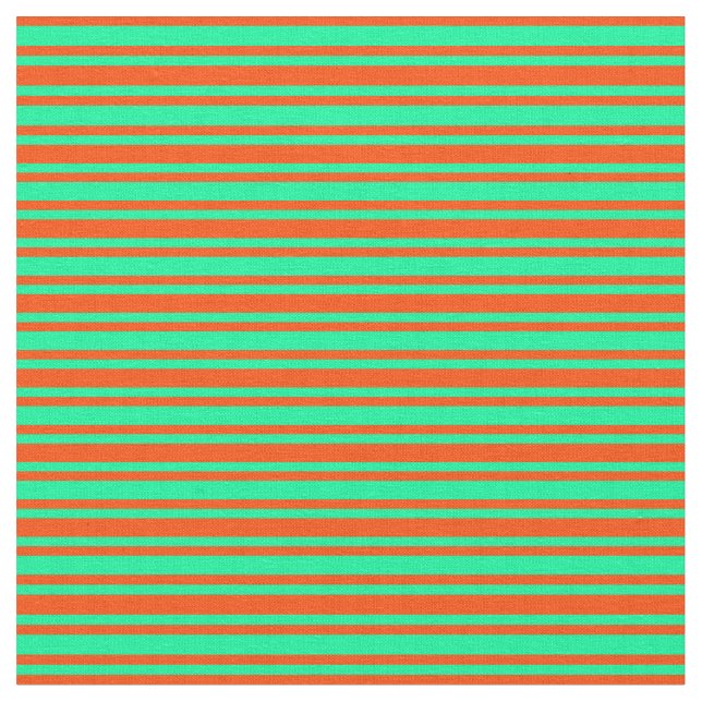 Red & Green Colored Pattern of Stripes Fabric (Close Up)
