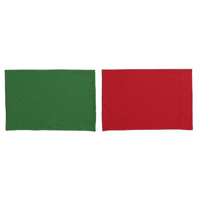 Red & Green Colored Pillow Case (Front-Set)
