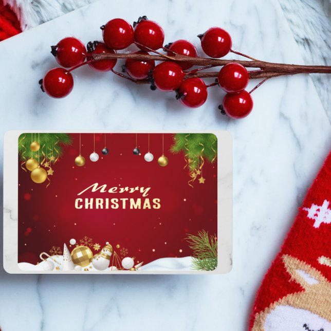 Red Green Colorful Merry Christmas Greeting Card (Creator Uploaded)