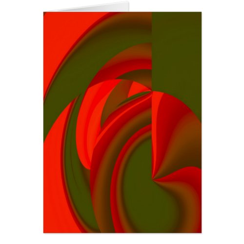 Red  Green Cubist Abstract