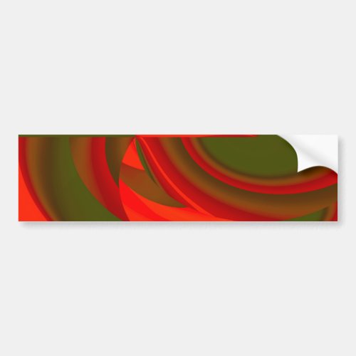 Red  Green Cubist Abstract Bumper Sticker