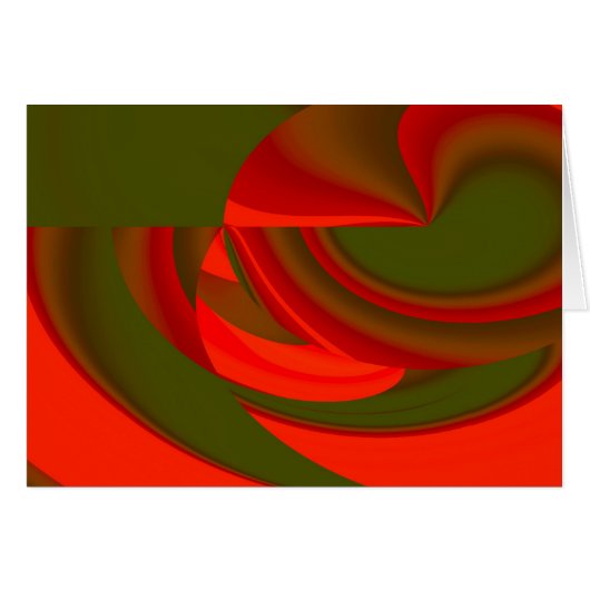 Red & Green Cubist Abstract Cards (Front Horizontal)