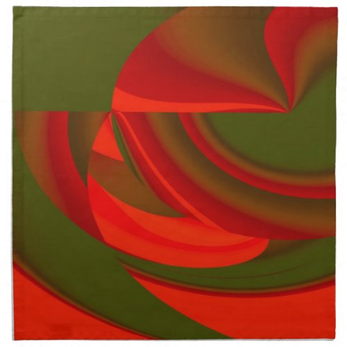Red  Green Cubist Abstract Cloth Napkin