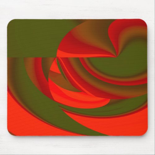 Red  Green Cubist Abstract Mouse Pad
