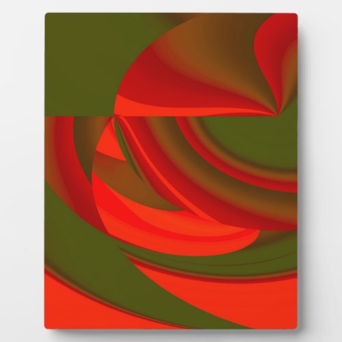 Red  Green Cubist Abstract Plaque