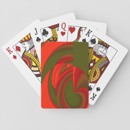 Red  Green Cubist Abstract Playing Cards