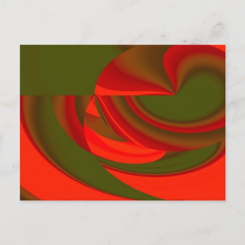 Red  Green Cubist Abstract Postcard
