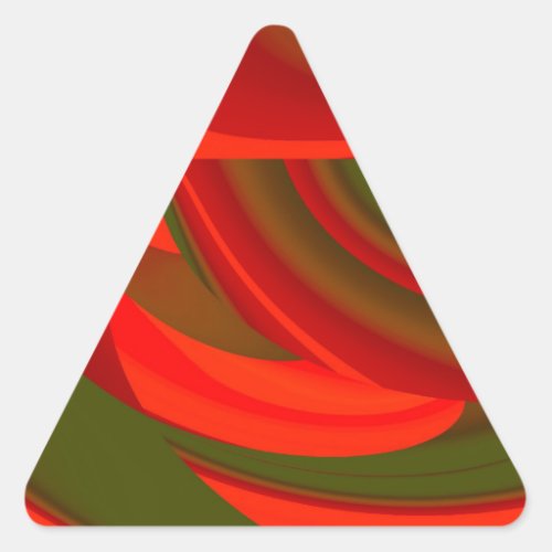 Red  Green Cubist Abstract Triangle Sticker