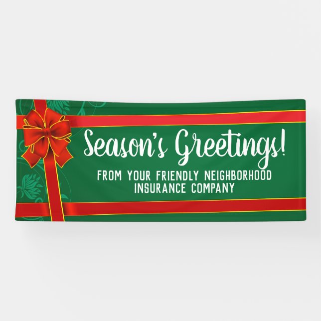 Red Green Custom Personalized Christmas Holiday Banner (Horizontal)