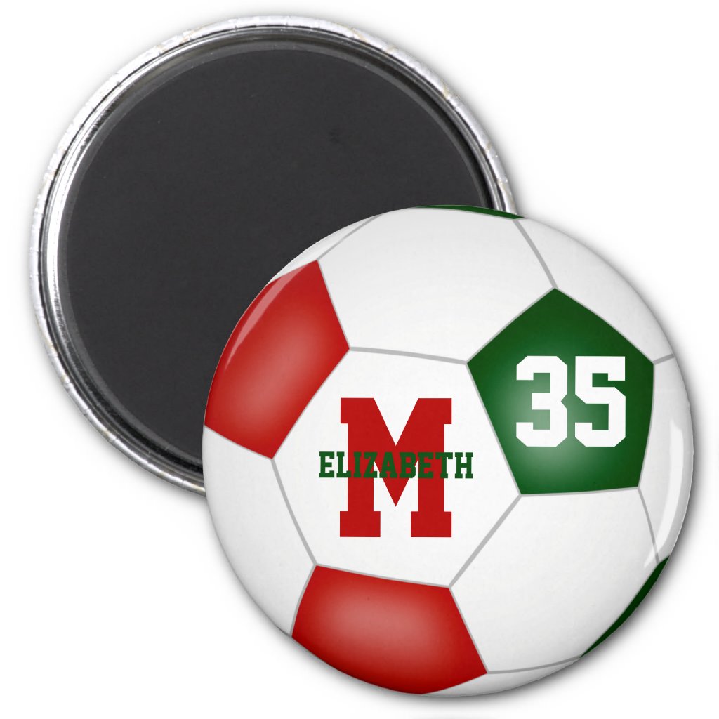 red green custom soccer team colors magnet