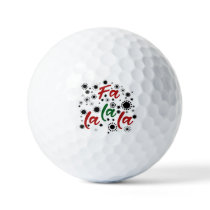 Red Green Cute Fa La La La Christmas Holiday  Golf Balls