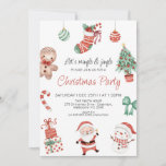 Red Green Cute Santa Christmas Party Invitation<br><div class="desc">Red Green Cute Santa Christmas Party Invitation Cute Christmas themed party invitation featuring various Christmas item around the outer edge of the invitation. A Santa Claus, Christmas tree, gingerbread man, snowman, presents and more on a white background. This Christmas themed invitation could be used for a Christmas party or close...</div>