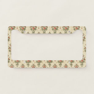 Red Green Damask Vintage Ornamental Classic License Plate Frame