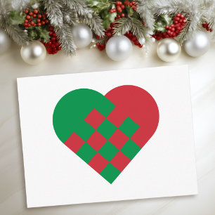 Red Green Danish Heart Holiday Postcard