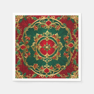 Red Green Decorative Christmas Holiday Napkin