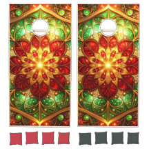 Red Green Decorative Cornhole Set